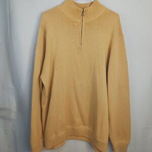 Eddie Bauer Yellow Quarter Zip Pullover Sweater Size Tall XL Men